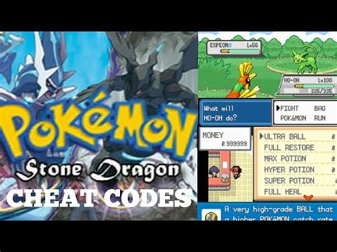 POKÉMON STONE DRAGON CHEAT CODES GBA 100.